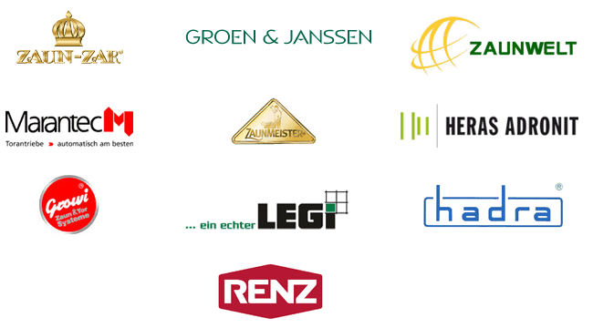 Adronit, Groen &amp; Janssen, Growi, heras_sks, Legi, Marantec, Zaunmeister, Zaunwelt, Zaun-Zar